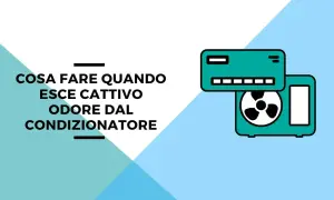 Cosa fare quando esce cattivo odore dal condizionatore. Icona di un condizionatore d'aria con ventola.