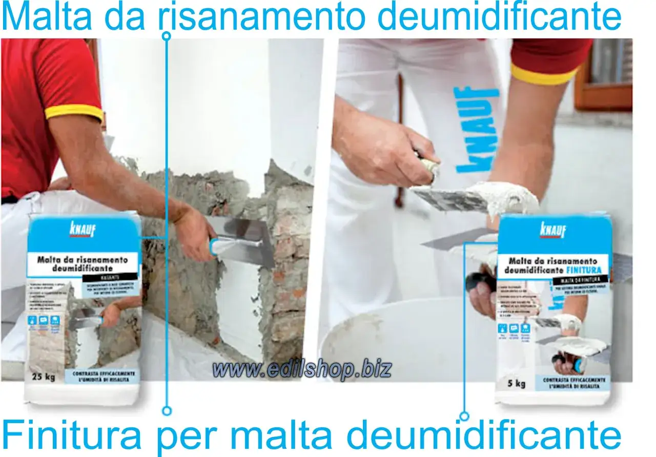 Applicazione di intonaco antiumido Knauf per risanare pareti umide.