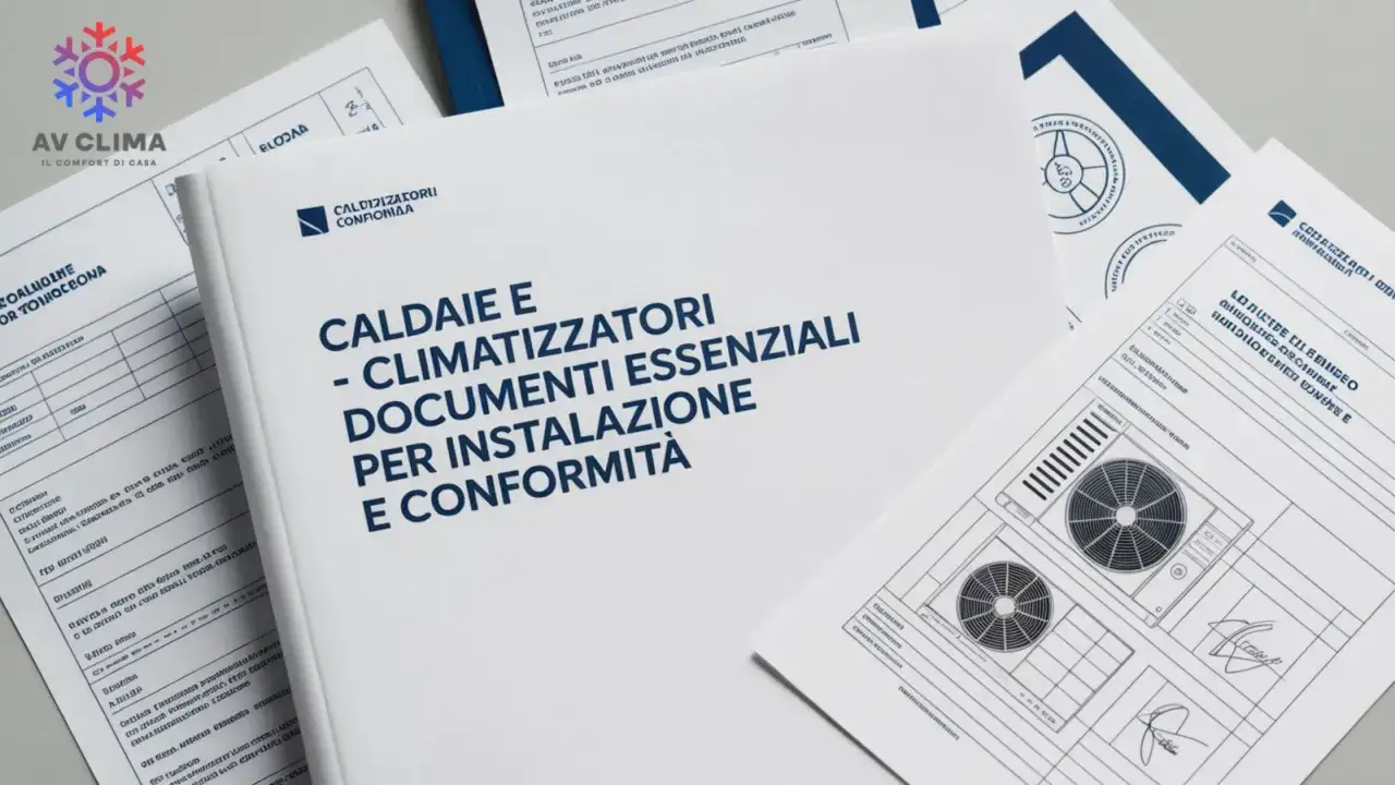 Documenti essenziali per caldaie e climatizzatori, con dettagli su installazione e conformità. La garanzia condizionatori è inclusa.